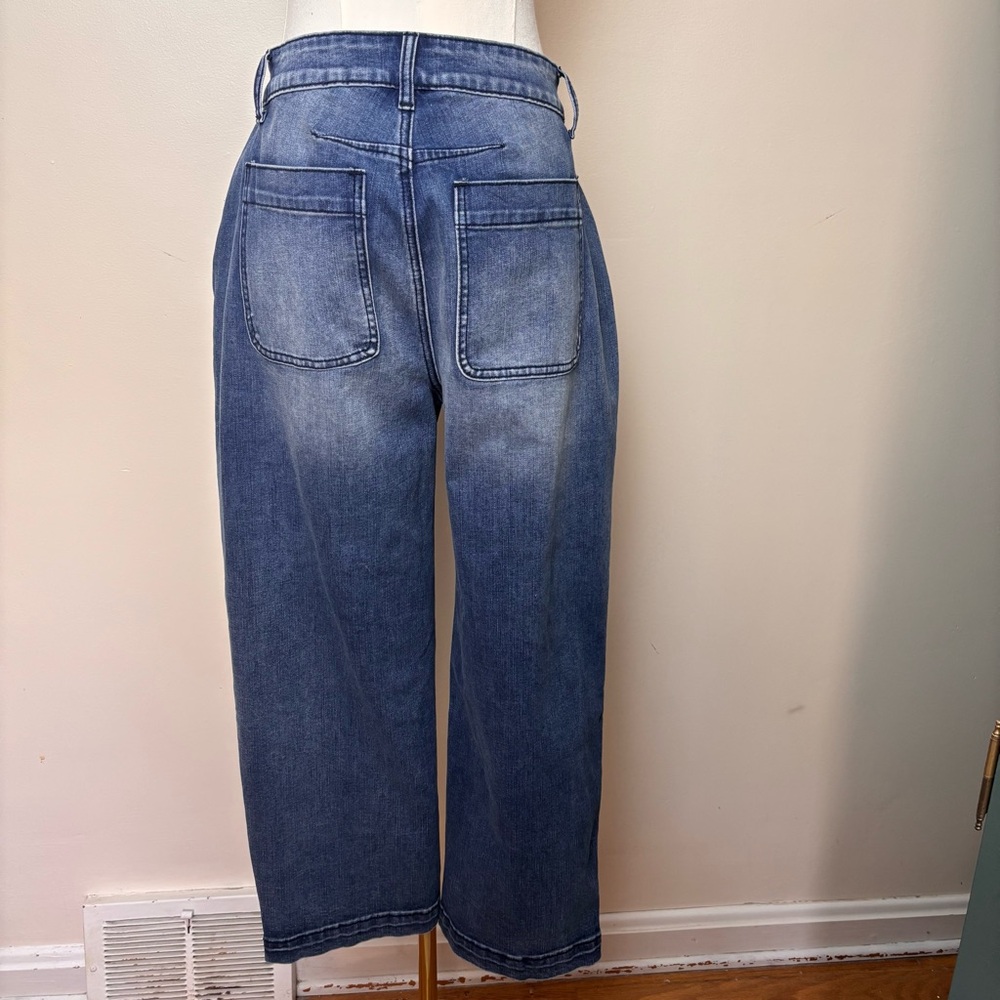Flaimingals High Rise Barrel Cropped Lived On wash Jeans Large - Picture 6 of 10
